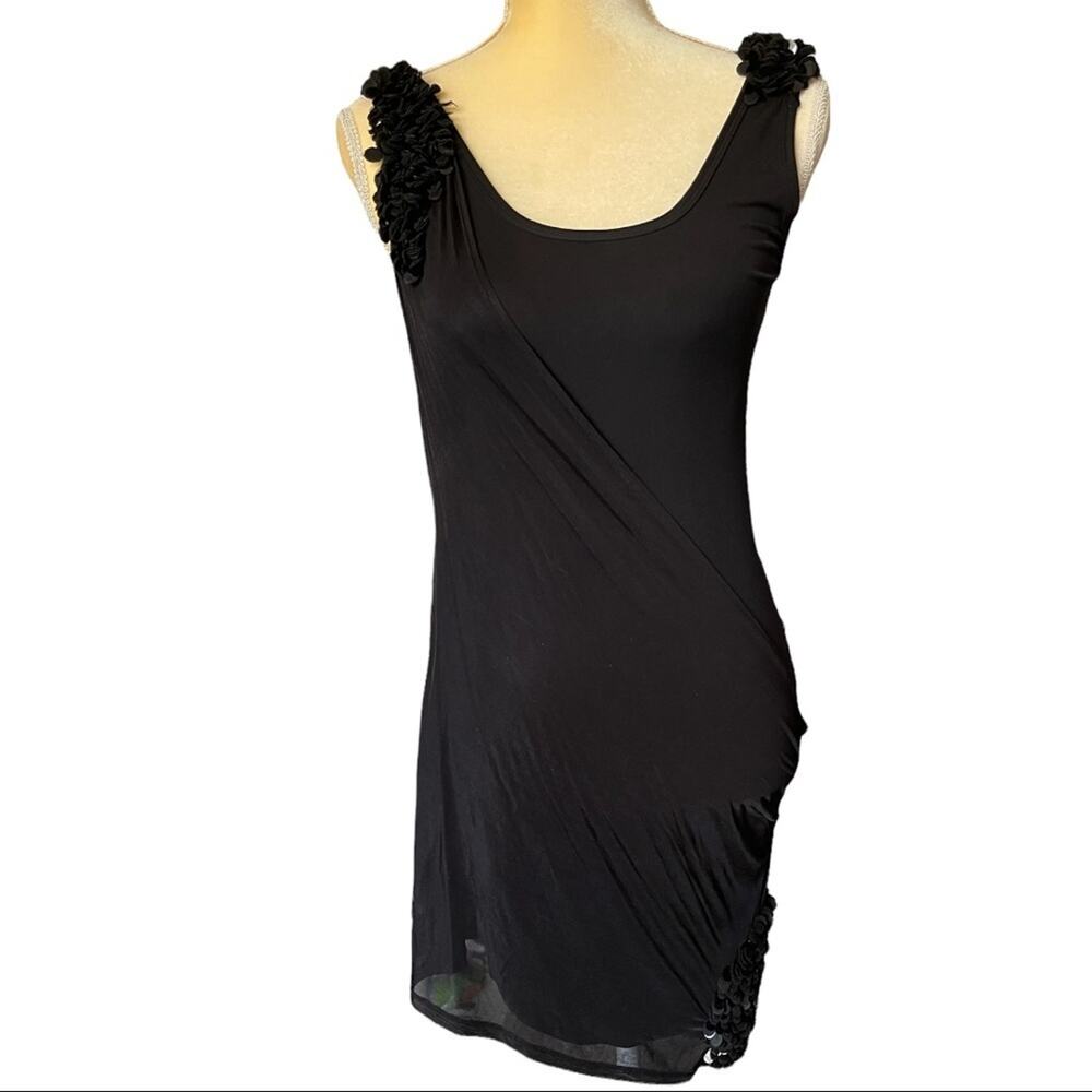 Alice + Olivia Black Stretch Embellished Bodycon Cocktail Dress S